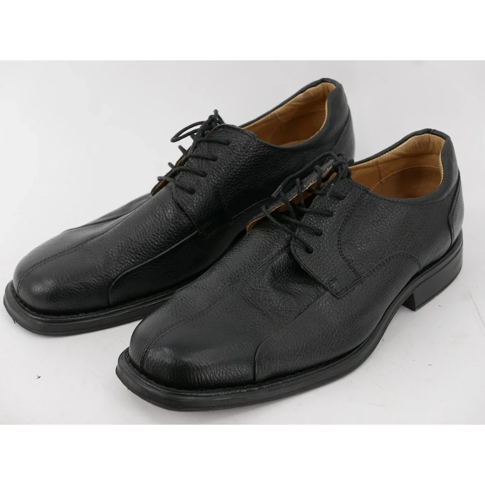 Belvedere Baybridge Shoes Black Leather Derby Dress Men's Size 12 EEE Wide